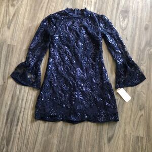 GB Girls Sequin Overlay Dress